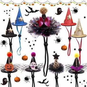 Pet Halloween Dog Hat, Holiday Party, Star, Bat, Pumpkin Shape Hat, Cat Dog Universal 1pc Multicolor