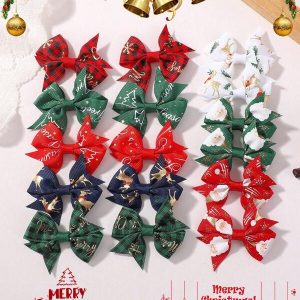 bilicaca 8/16pcs Christmas Kids Hair Clips, Cute Holiday Hair Accessories For Babies Multicolor