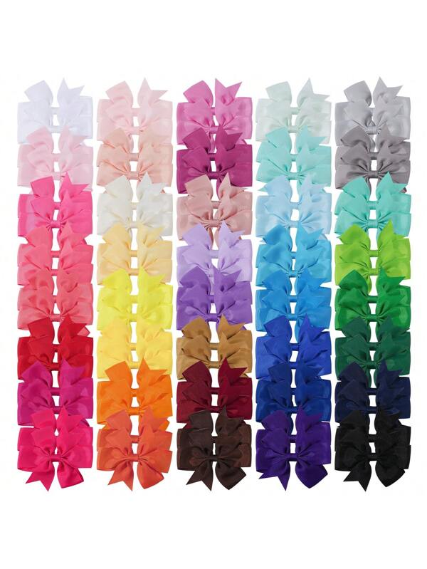 24pcs Muted Colors Butterfly Hair Clips, Simple Hair Accessories Set For Girls, Random Colors Multicolor